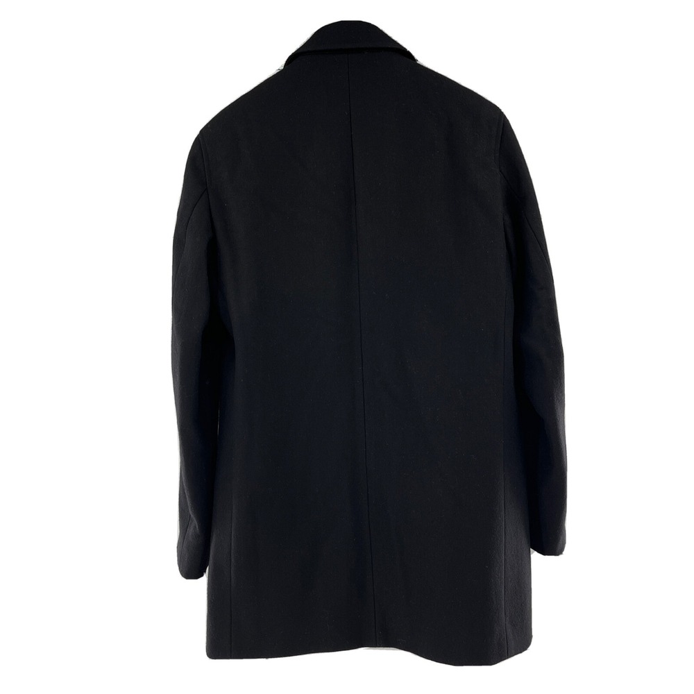 Cole Haan Men's Wool Blend Single Breasted Classic Coat Black Size Small - Picture 2 of 10